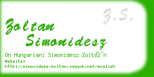 zoltan simonidesz business card